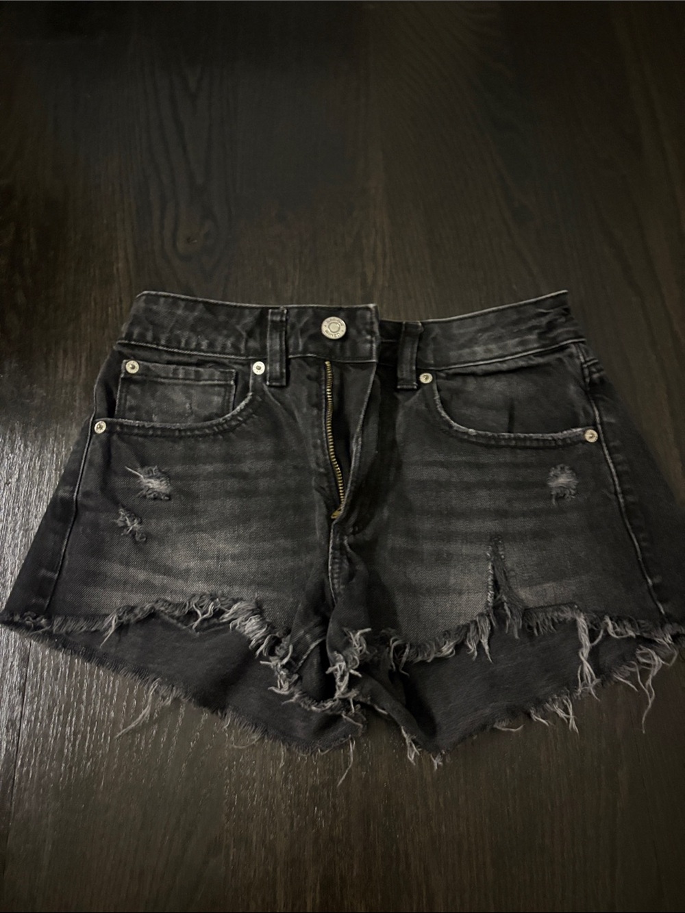 Garage Women's Distressed Black Denim Shorts